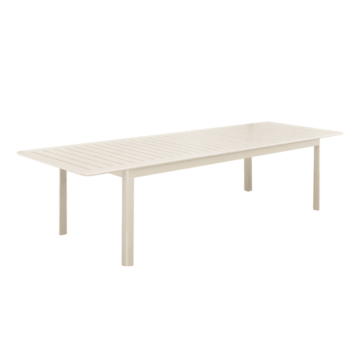 Mesa de jardim extensível em alumínio, 10 lugares, Seattle 290cm, Beige, 290x100x75 cm