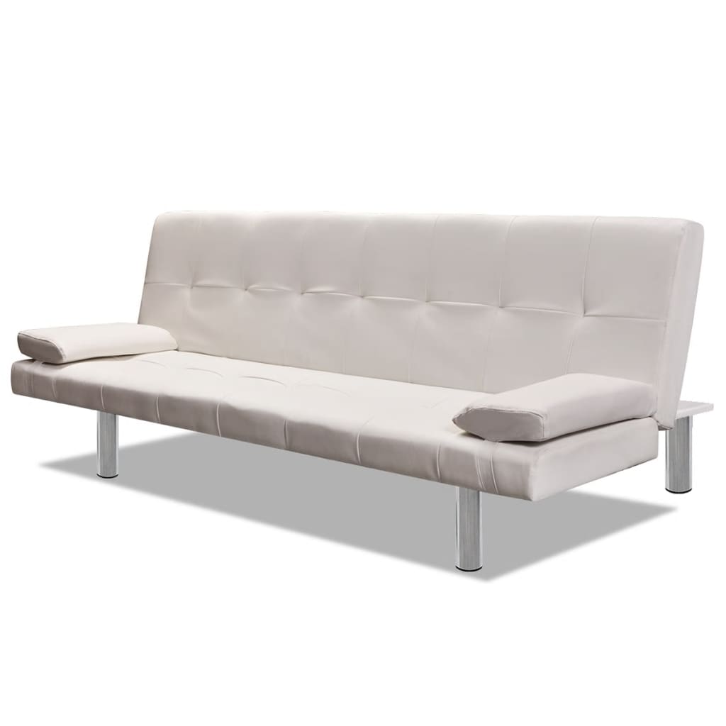 Sofá cama ajustable con dos almohadas de piel sintética