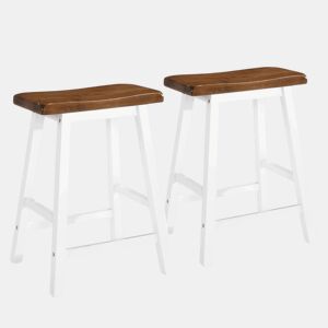 Conjunto de dois bancos de bar de design, cadeira, assento de madeira maciça 1202055