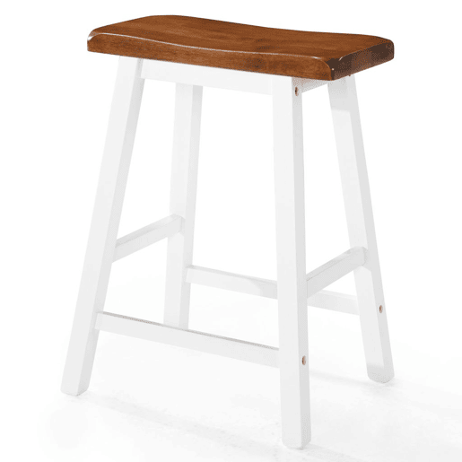 Conjunto de dois bancos de bar de design, cadeira, assento de madeira maciça 1202055