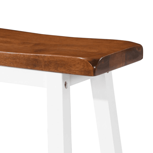 Conjunto de dois bancos de bar de design, cadeira, assento de madeira maciça 1202055