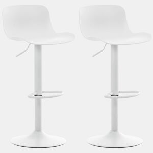 Conjunto de 2 banquetas giratórias de design contemporâneo em polipropileno branco 10_0001025