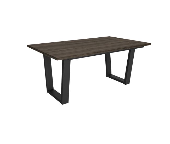 Mesa Comedor, Mesa Fija Cocina y Salón, 167x90x74cm, Para 8 Comensales, Muebles Comedor, Estilo Industrial, Roble oscuro