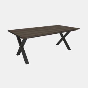 Mesa Sala de jantar, Mesa Cozinha, 194x90x74cm, para 10 pessoas, móveis de sala de jantar, estilo industrial, carvalho escuro