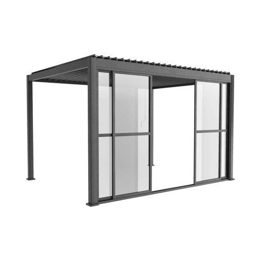 Porta de correr de 4m para a pérgola Triomphe, Acessório Triomphe , Antracite, 370.4x370.4x236.5 cm