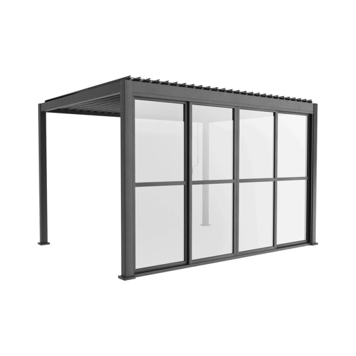 Porta de correr de 4m para a pérgola Triomphe, Acessório Triomphe , Antracite, 370.4x370.4x236.5 cm