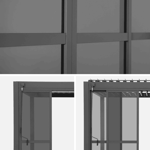 Porta de correr de 4m para a pérgola Triomphe, Acessório Triomphe , Antracite, 370.4x370.4x236.5 cm
