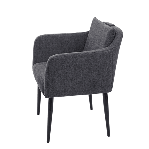 Conjunto de 6 cadeiras de jantar modernas e confortáveis u200Bu200Bem tecidotêxtil cinza escuro 04_0000670