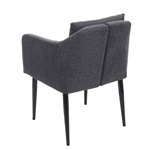 Conjunto de 6 cadeiras de jantar modernas e confortáveis u200Bu200Bem tecidotêxtil cinza escuro 04_0000670