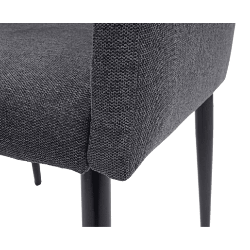 Conjunto de 6 cadeiras de jantar modernas e confortáveis u200Bu200Bem tecidotêxtil cinza escuro 04_0000670