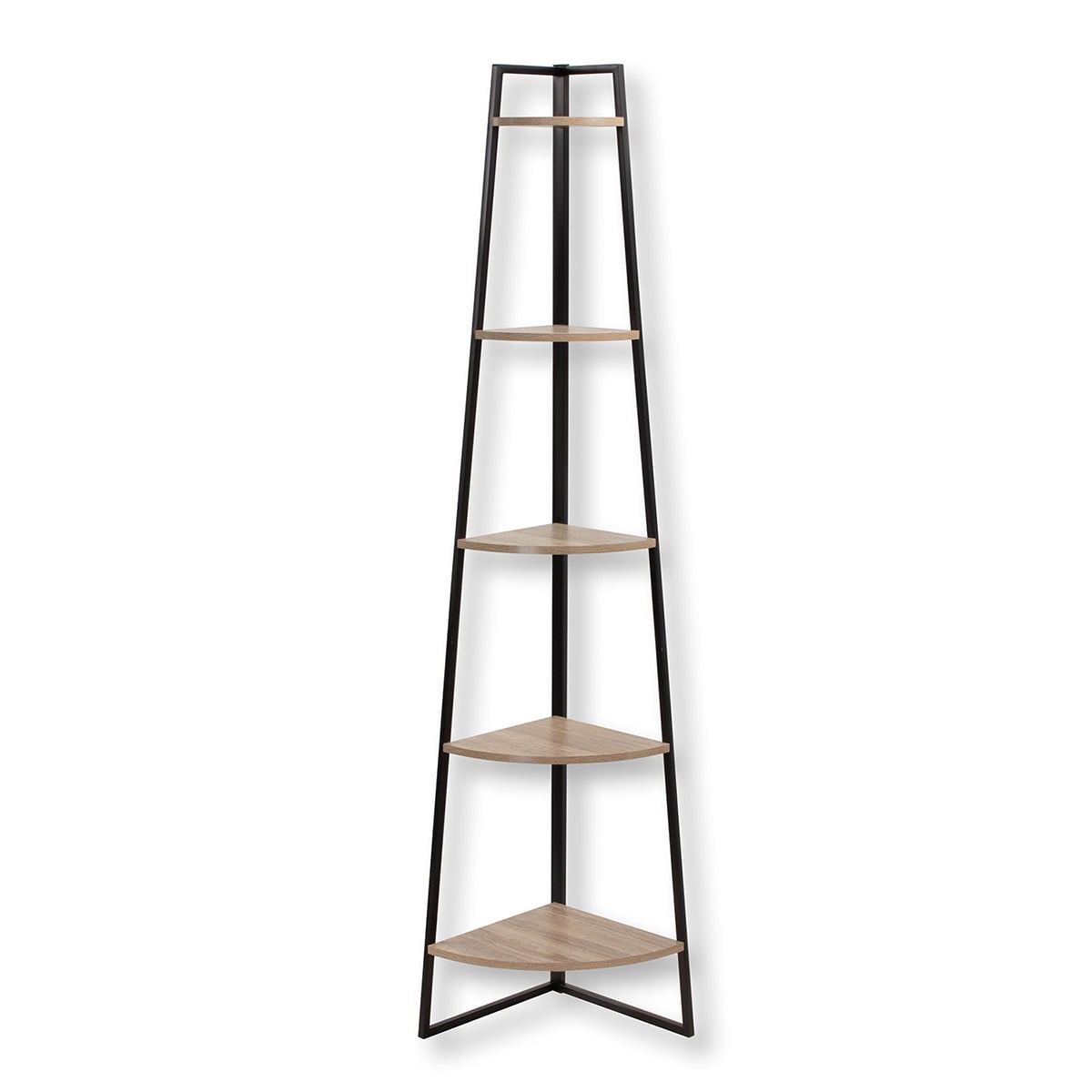 Estantería esquinera de 5 baldas efecto madera h180 cm - colorado