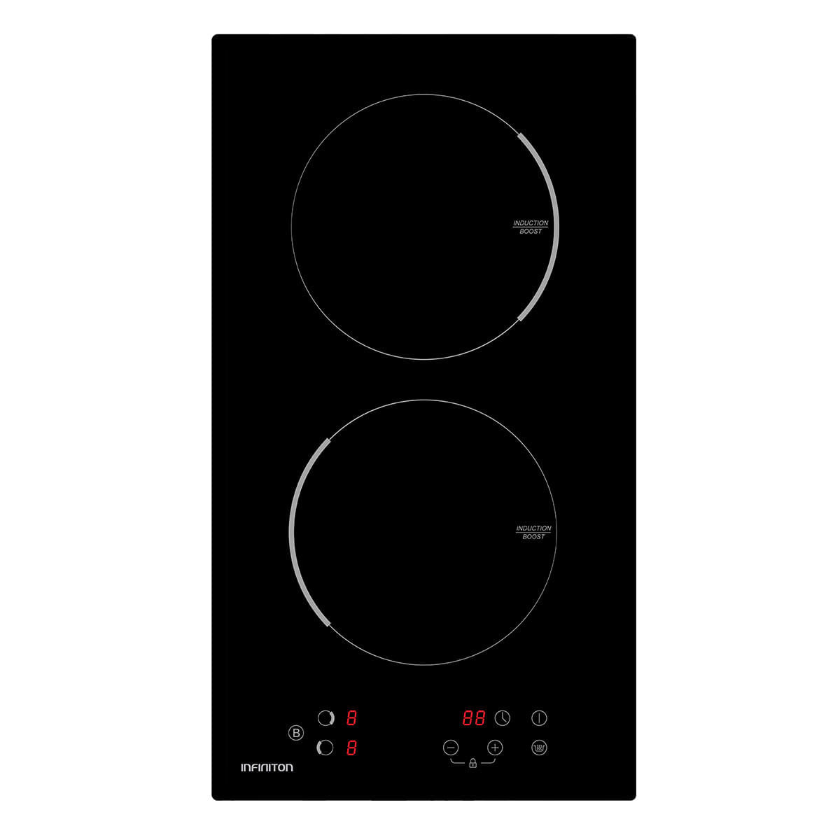 Placa de inducción Infiniton INDN    zonas  niveles control táct