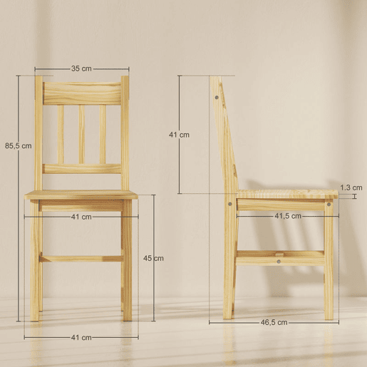 HOMCOM Conjunto de 2 Cadeiras de Sala de Jantar Cadeira de Cozinha com Encosto de Ripas Estrutura de Madeira de Pinho para Sala de Jantar Restaurante Carga Máxima 120 kg 41x46,5x85,5 cm Madeira HOMCOM Conjunto de 2 Cadeiras de Sala de Jantar Cadeira de Cozinha com Encosto de Ripas Estrutura de Madeira de Pinho para Sala de Jantar Restaurante Carga Máxima 120 kg 41x46,5x85,5 cm Madeira