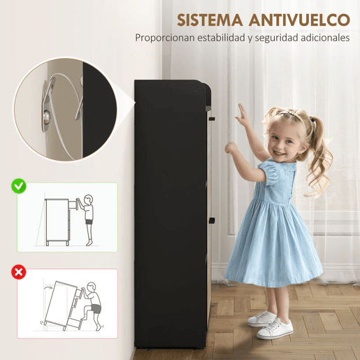 HOMCOM Sapateira Estreita 2 Portas Sapateira para Entrada Corredor com 3 Prateleiras Laterais e Prateleiras Ajustáveis para 15 Pares de Sapatos Para Corredor Espaço Reduzido 83x24x90,5 cm Madeira e Preto