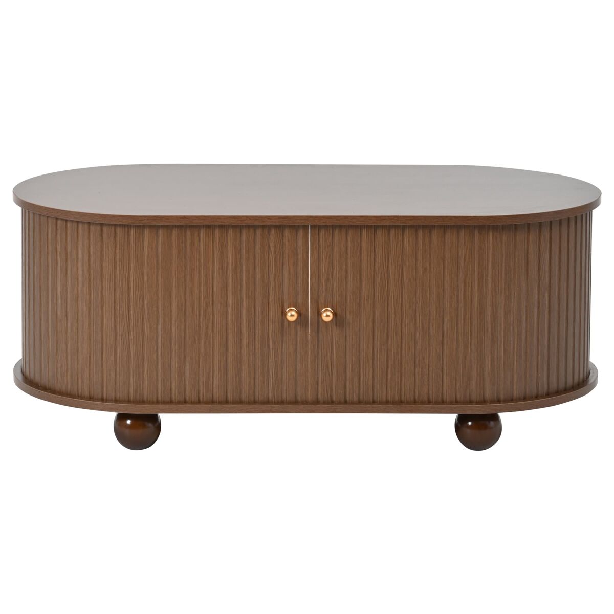 mesa de centro 1005040 cm - sofa con almacenamiento puertas corredizas 4 patas - color nogal