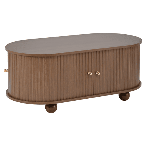 Mesa de centro 100*50*40 cm - Sofá com arrumação, portas deslizantes, 4 pés - Cor nogueira Mesa de centro 100*50*40 cm - Sofá com arrumação, portas deslizantes, 4 pés - Cor nogueira