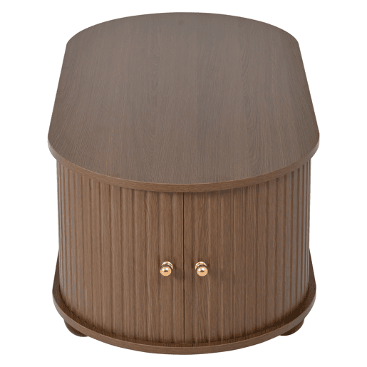 Mesa de centro 100*50*40 cm - Sofá com arrumação, portas deslizantes, 4 pés - Cor nogueira Mesa de centro 100*50*40 cm - Sofá com arrumação, portas deslizantes, 4 pés - Cor nogueira