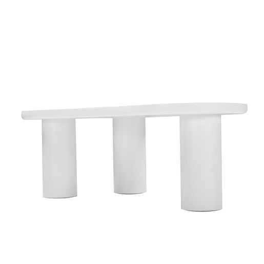 Mesa de centro 107x66x40,5 cm - design irregular em forma de nuvem, MDF e pernas em PVC - Branco