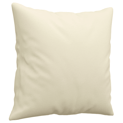 Sofá 2 lugares, Sofá fixo + almofadas decorativas 120cm couro artif. creme Sofá 2 lugares, Sofá fixo + almofadas decorativas 120cm couro artif. creme