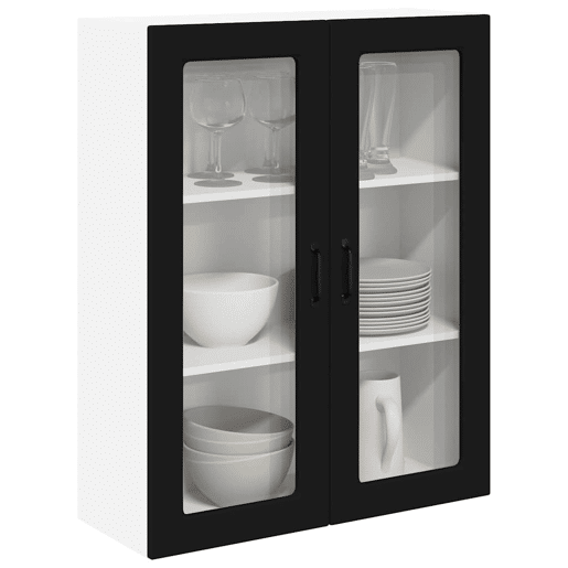 Armário de cozinha suspenso - armario de cocina colgante com porta Preto 80 x 31 x 100 cm