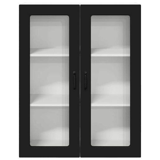 Armário de cozinha suspenso - armario de cocina colgante com porta Preto 80 x 31 x 100 cm