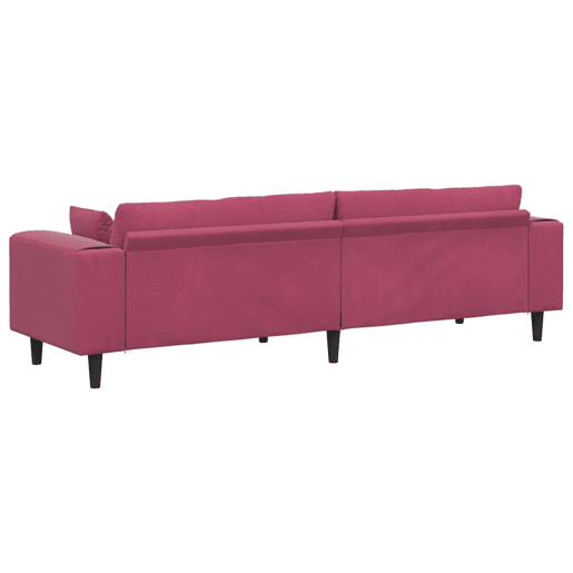 Sofá 3 lugares, Sofá fixo de Veludo com almofada Vinho Vermelho 208 cm Veludo