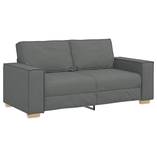 Sofá de 2 lugares - Sofá fixo cinza escuro 140 cm tecido