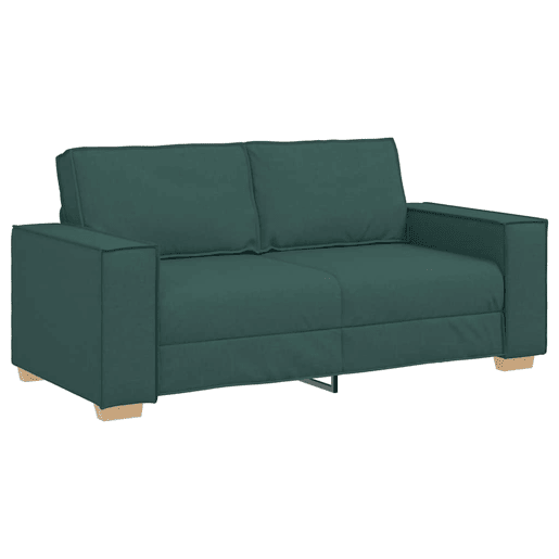 Sofá de 2 lugares - Sofá fixo verde escuro 140 cm tecido