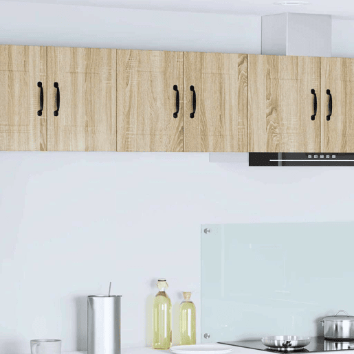 Lote de 2 Armários de cozinha suspendidos - Cozinha modular Colgantes com porta Carvalho Sonoma