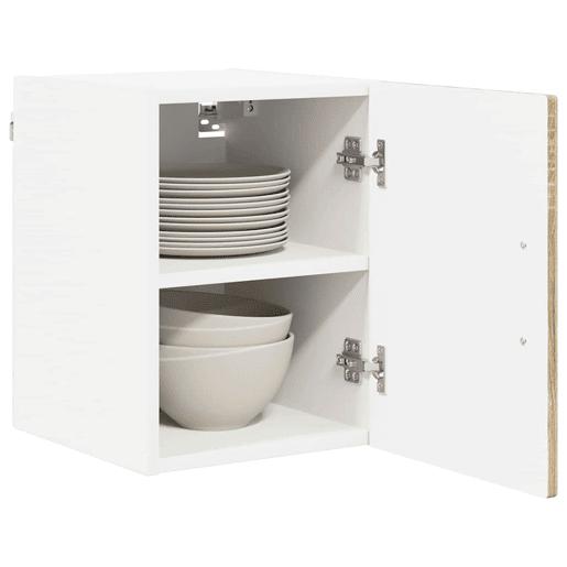 Lote de 2 Armários de cozinha suspendidos - Cozinha modular Colgantes com porta Carvalho Sonoma