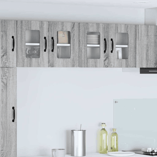 Lote de 2 Armários de cozinha suspendidos - Cozinha modular Colgantes Cinza Sonoma 60 x 31 x 40 cm