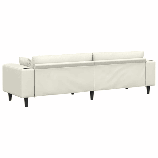 Sofá 3 lugares, Sofá fixo de Veludo com almofada Creme 208 cm Veludo Sofá 3 lugares, Sofá fixo de Veludo com almofada Creme 208 cm Veludo
