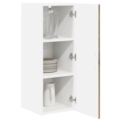 Lote de 2 Armários de cozinha suspendidos - Cozinha modular Colgantes com porta Carvalho Artesanal