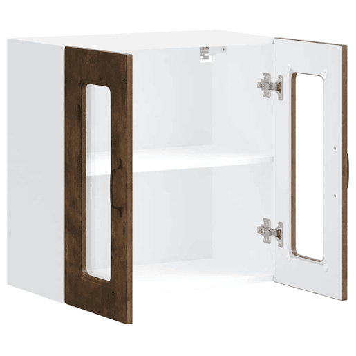 Armário de parede de cozinha - Cozinha modular porta vidro carvalho fumado