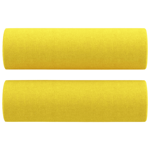 Sofá 3 lugares - Sofá fixo + almofadas decoração 180cm tecido amarelo-claro