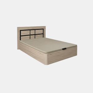 Conjunto de cama dobrável com arrumação Cambria de 135 cm + cabeceira Kiara em Cambria e Grafite