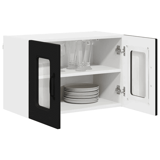 Lote de 2 Armários de cozinha suspendidos - Cozinha modular Colgantes Preto 60 x 31 x 40 cm