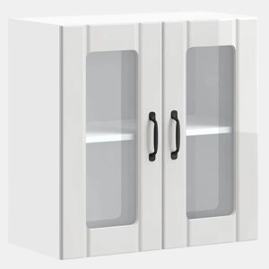 Armário parede de cozinha - Cozinha modular porta vidro branco brilhante
