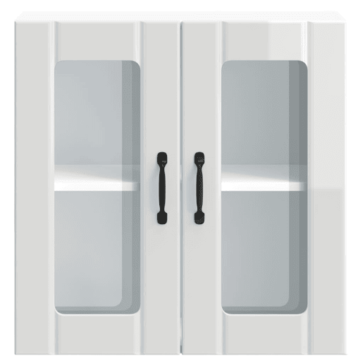 Armário parede de cozinha - Cozinha modular porta vidro branco brilhante
