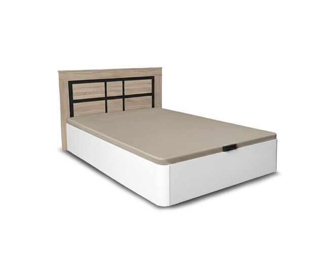 Pack cama canape abatible blanco 150cm + cabecero kiara cambria y grafito