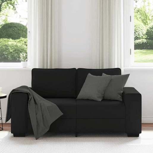 Sofá de 2 lugares - Sofá fixo tecido 120 cm preto