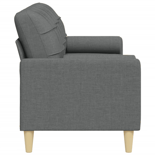 Sofá 3 lug. - Sofá fixo c almofadas decorativas 210 cm tecido cinza-escuro