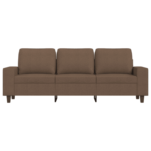 Sofá de 3 lugares - Sofá fixo com apoio de pés 180 cm tecido castanho