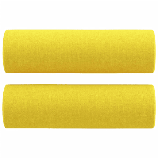 Sofá 3 lugares - Sofá fixo + almofadas decoração 180cm tecido amarelo-claro