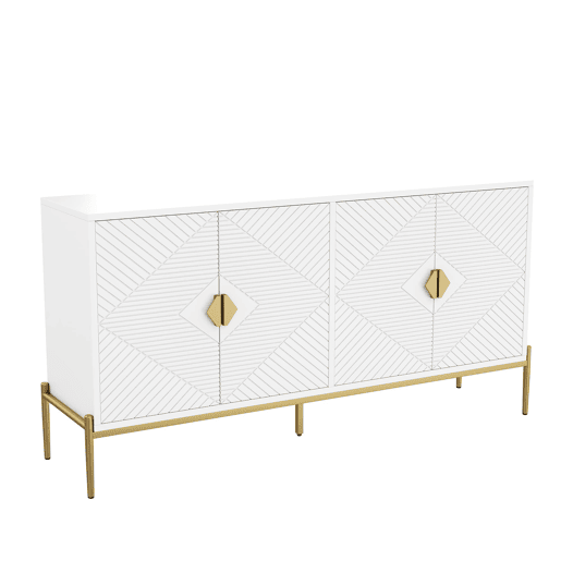 Aparador moderno 162x40x80 cm - Com arrumação, para sala de estarsala de jantarentrada - Branco Aparador moderno 162x40x80 cm - Com arrumação, para sala de estarsala de jantarentrada - Branco