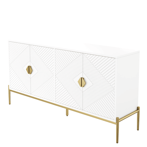 Aparador moderno 162x40x80 cm - Com arrumação, para sala de estarsala de jantarentrada - Branco Aparador moderno 162x40x80 cm - Com arrumação, para sala de estarsala de jantarentrada - Branco