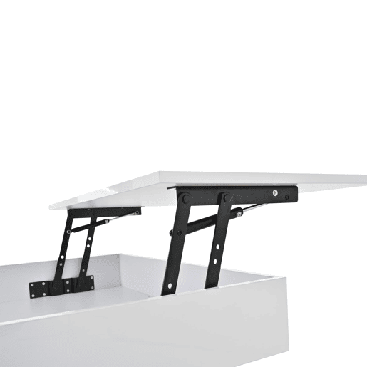 Mesa de centro 70x70x45 cm - Mesa giratória 360°, com 1 gaveta, alto brilho, com arrumação - Branco