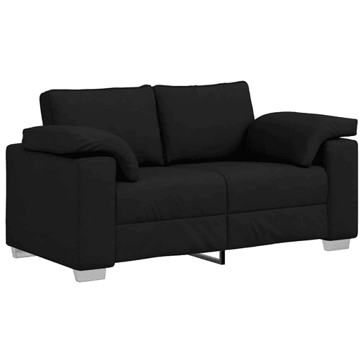 Sofá 3 lugares, Sofá fixo Preto 160 x 77 x 82 cm tecido