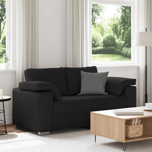 Sofá 3 lugares, Sofá fixo Preto 160 x 77 x 82 cm tecido