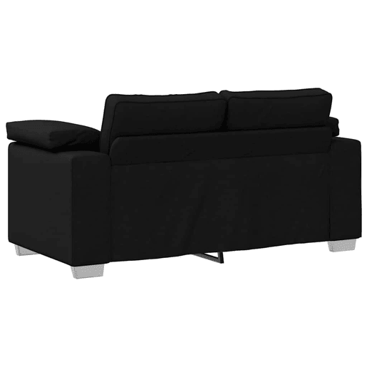 Sofá 3 lugares, Sofá fixo Preto 160 x 77 x 82 cm tecido